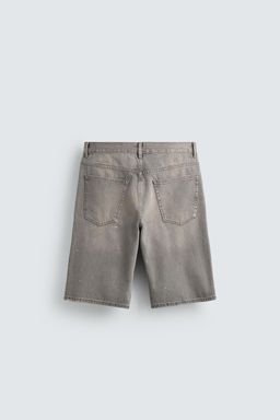 BERMUDA DENIM BAGGY FIT SALPICADURAS / Beige
