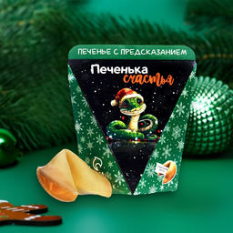 Цена за 2 шт. Печенье с предсказанием в треугольной коробке Счастья, 1 шт.