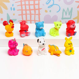 Игрушка-пищалка для купания в ванне Животные, 10 шт., резиновые, 10 см - UzToy фото 2