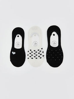 Kaymaz Topuk Desenli Kad?n Babet ?orap 3l?