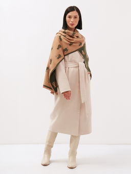 в составе шерсть Большой, мягкий, теплый двусторонний палантин с принтом - Tantino фото 5