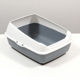 Лоток для кошек без сетки 50.5×39×23 см, серый