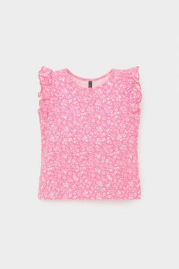 Crockid _ КР 301627-1/неоновый розовый,цветочки к555 фуфайка (футболка) для дев