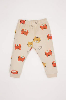 Пижамный комплект для маленьких мальчиков с круглым вырезом и рисунком, бархатный верх с длинными рукавами и длинный низ - Defacto фото 2