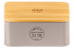 Контейнер для чайных пакетиков 18,5*16*8 см TEA TIME с бамбуковой крышкой , серый - Elan gallery фото 6