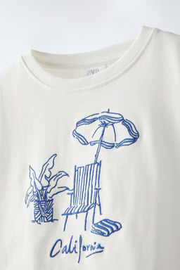 EMBROIDERED CHAIR AND UMBRELLA T-SHIRT - Zara фото 3