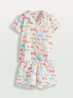 Kurdele Detayl? K?z ?ocuk ?ortlu Pijama Tak?m?