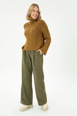 Женский легкий свитер с водолазкой цвета хаки - U.s. polo assn фото 2