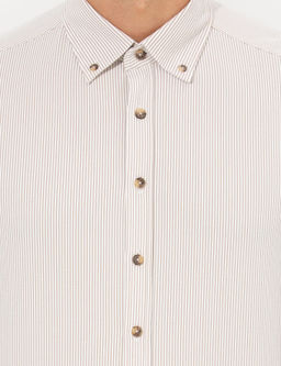 Bej Slim Fit Uzun Kollu G_mlek
