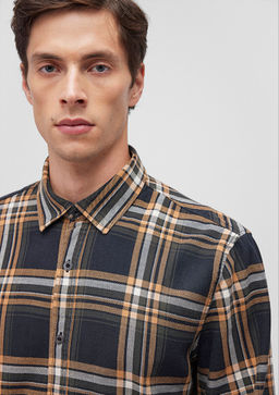 Kareli Lacivert Gomlek - Mavi фото 5