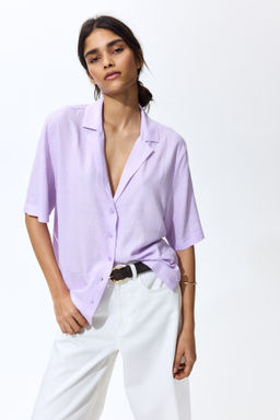 Camisa resort en mezcla de lino - H&m фото 6