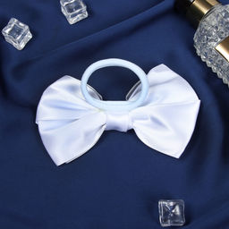 Цена за 6 шт. Бант для волос на резинке «Школьница. Стиль», классика нежность, 12 см, белый