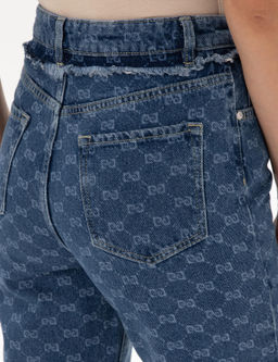 Koyu Mavi Mom High Waist Jean Pantolon