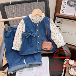 Джинсовый костюм тройка для девочки