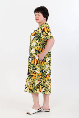 Халат женский, цвет зеленый желтый