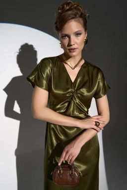 Платье Иола (олива) - Эльза фото 18