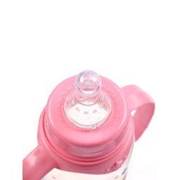 Бутылочка для кормления малыша M&B «Доченька», классическое горло, с ручками, от 0 мес., 150 мл., розовый