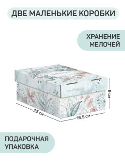 VAL BT-BCTN-LG-2F2L Набор коробов картон. 4 шт., 2 шт.-25*33*9 см, 2 шт.-16.5*25*9 см, BOTANIC LIGHT, шт