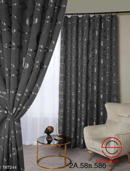 Плотные шторы Рогожка с тюлью
