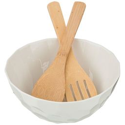 САЛАТНИК LEFARD NATIVE С ЛОЖКОЙ И ВИЛКОЙ ДЛЯ ПЕРЕМЕШИВАНИЯ. Д=21 СМ. В=10,5 СМ  фото 3