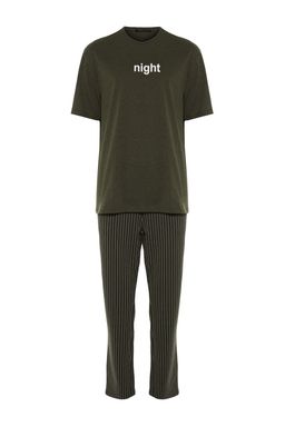 TRENDYOL MAN Lacivert Bask?l? Regular Fit Orme Pijama Tak?m? THMAW21PT0393 - Trendyolmilla фото 8