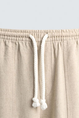 PANTAL?N RELAXED FIT ESTRUCTURA CUADROS / Beige claro