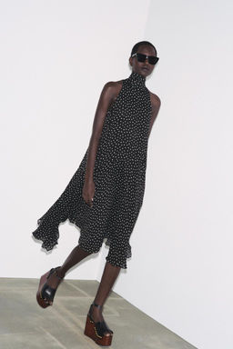 ZW COLLECTION HALTER POLKA DOT DRESS - Zara фото 7
