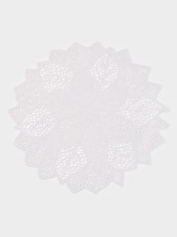 Цена за 12 шт. Салфетка сервировочная на стол Цветок, d=43 см, цвет серебряный - Simaland фото 13