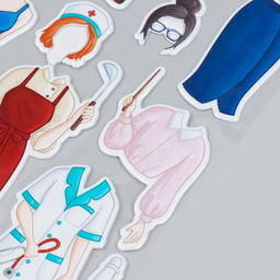 Цена за 2 шт. Наклейка пластик Одень куклу. Профессии 15х20 см - Simaland фото 2