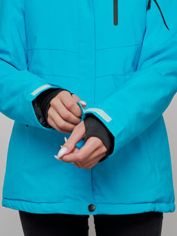 Горнолыжная куртка женская зимняя синего цвета 05S - Mtforce фото 5