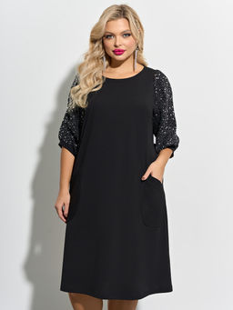 Платье 0218-2 черный муар