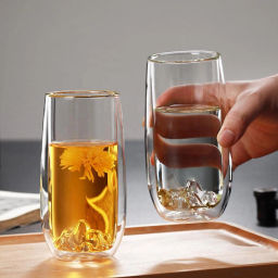 Стакан стеклянный с двойными стенками 330мл "Хай-Тек" Горы