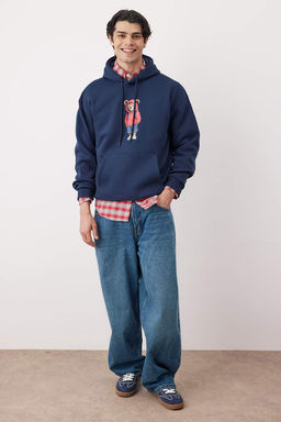 TRENDYOL MAN Kiremit Oversize/Genis Kesim Kapusonlu Ici Polar/S?cak Tutan Pamuk Unisex Sweatshirt TMNAW22SW1462 - Trendyolmilla фото 47