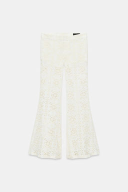 PANTAL?N FLARE BORDADOS ZW COLLECTION / Crudo - Zara фото 4
