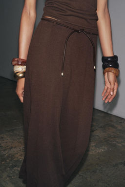 KNITTED CUT-OUT SKIRT WITH BELT - Zara фото 4