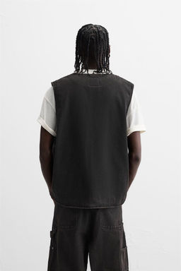 DENIM WAISTCOAT WITH POCKETS - Zara фото 3