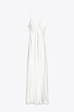 SATIN MIDI DRESS WITH STRAPS ON THE BACK - Zara фото 6