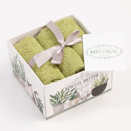 Набор махровых полотенец Здесь живет счастье 30х30 см - 3 шт - Этель фото 5