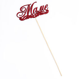 Цена за 10 шт. Топпер Маме красный глиттер 15х7,3 см - Дарим красиво фото 4