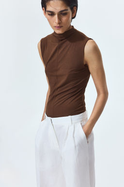 Top en mezcla de modal con cuello perkins - H&m фото 7