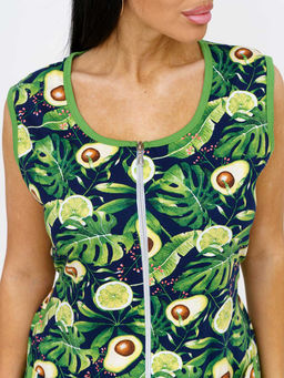 Халат женский , цвет синий зеленый