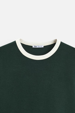 BASIC CONTRAST RIB T-SHIRT - Zara фото 8
