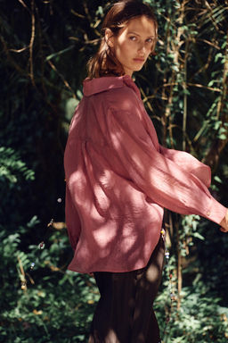 SEMI-SHEER OVERSIZE FLOWING SHIRT - Zara фото 15