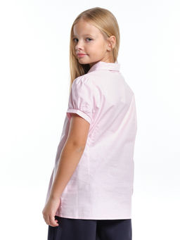 Рубашка розовая с брошью UD 5119 розовый/синий - Mini maxi фото 2