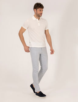 Beyaz Slim Fit Polo Yaka Merserize Ti__rt