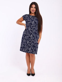 Платье "Эдельвейс" белый/темно-синий