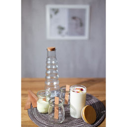 Банка для сыпучих Доляна «Парфе», 100 мл, 5.7×7 см, с пробковой крышкой, стекло, прозрачная