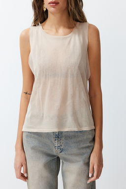 Tas Transparan Detayl? Ince Triko Bluz TWOSS24BZ00146 - Trendyolmilla фото 5