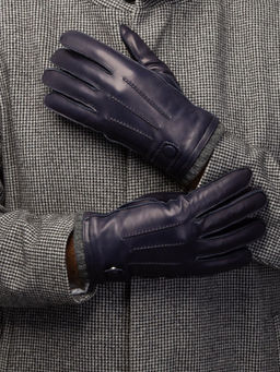 Перчатки мужские ш+каш. OS01755 d.blue - Eleganzza фото 5