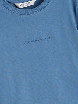 Bisiklet Yaka Bask?l? Erkek ?ocuk Ti??rt